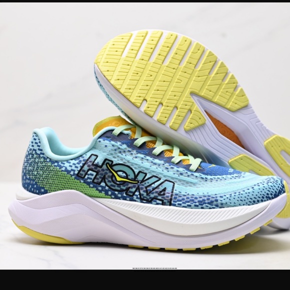 Hoka Other - Hoka Mach X 2 Men's Athletic Shoes - Blue, Green, and Yellow